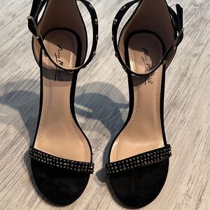 Anne Michelle Black Studded Heels